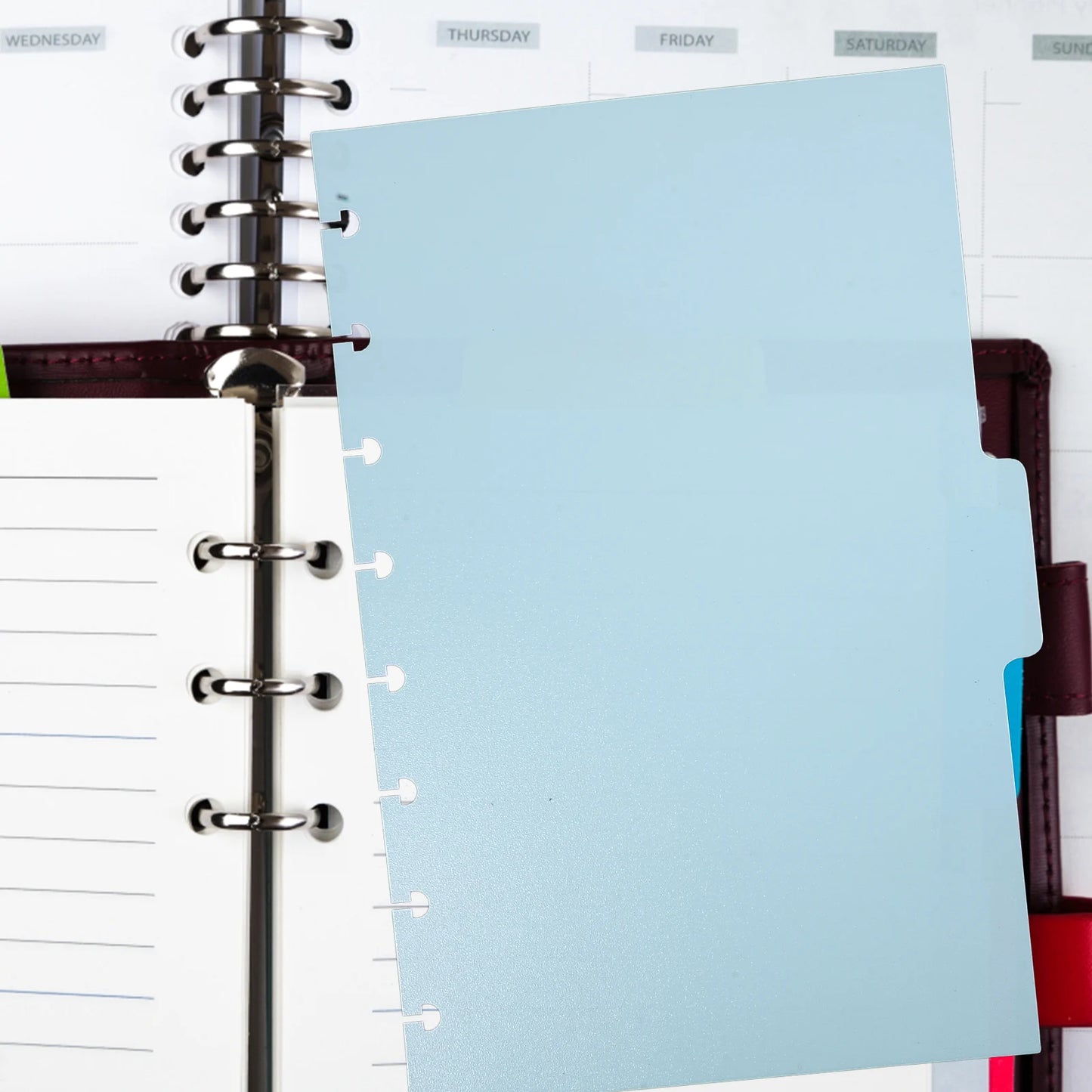 5Pcs Mushroom Hole Notebook Dividers 5.5X8.5inch Loose-Leaf Planner T Puncher Office Tab Dividers Accessory Bookmark Index Page