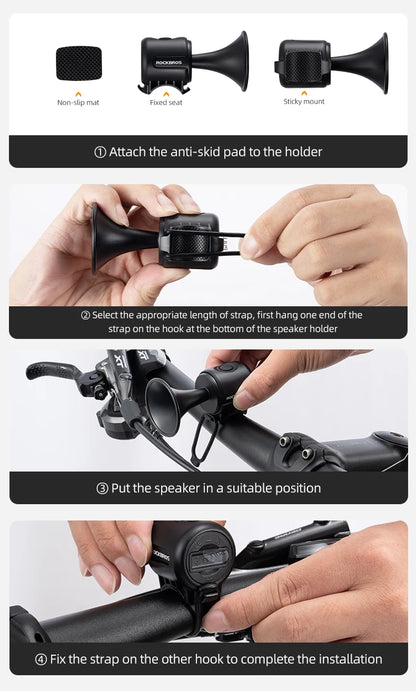 ROCKBROS Bicycle Bell Ring Bike Electronic Loud Horn Safety Alarm Electric Waterproof Bicycle Warning Bell Bicycle Accessories