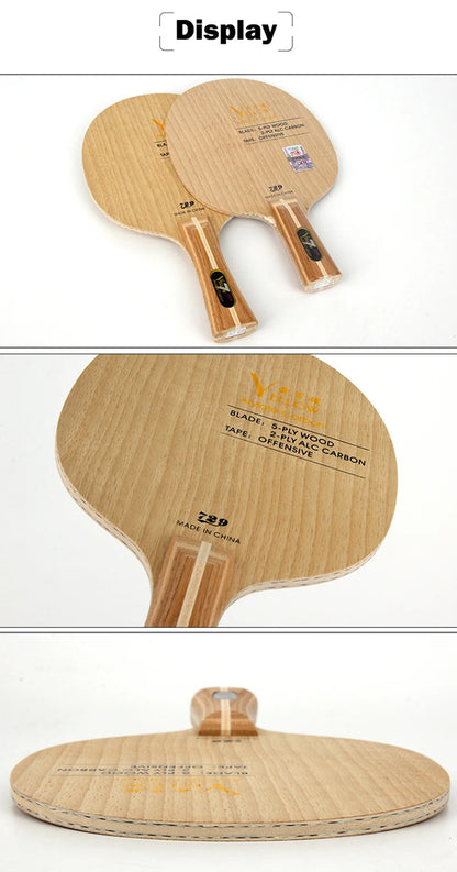 Original 729 Friendship Yellow ALC Table Tennis Blade 5 Wood 2 Arylate Carbon Professional Ping Pong Blade Blue ALC Offensive