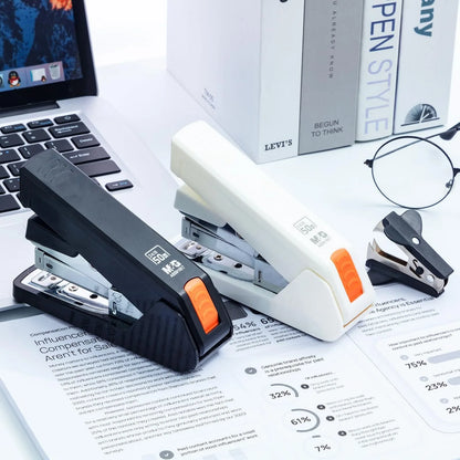 M&G 12# Desktop Stapler 50 Sheets Effort-Saving Portable Durable Office Supplies Business-type Stapler Black/White