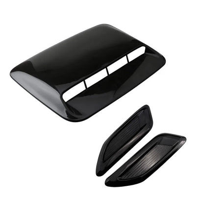 40cm Universal Car Air Flow Decorative Intake Hood Scoop Bonnet Vent Sticker Cover Hood Geared to fit any FLAT Hood Vehicle