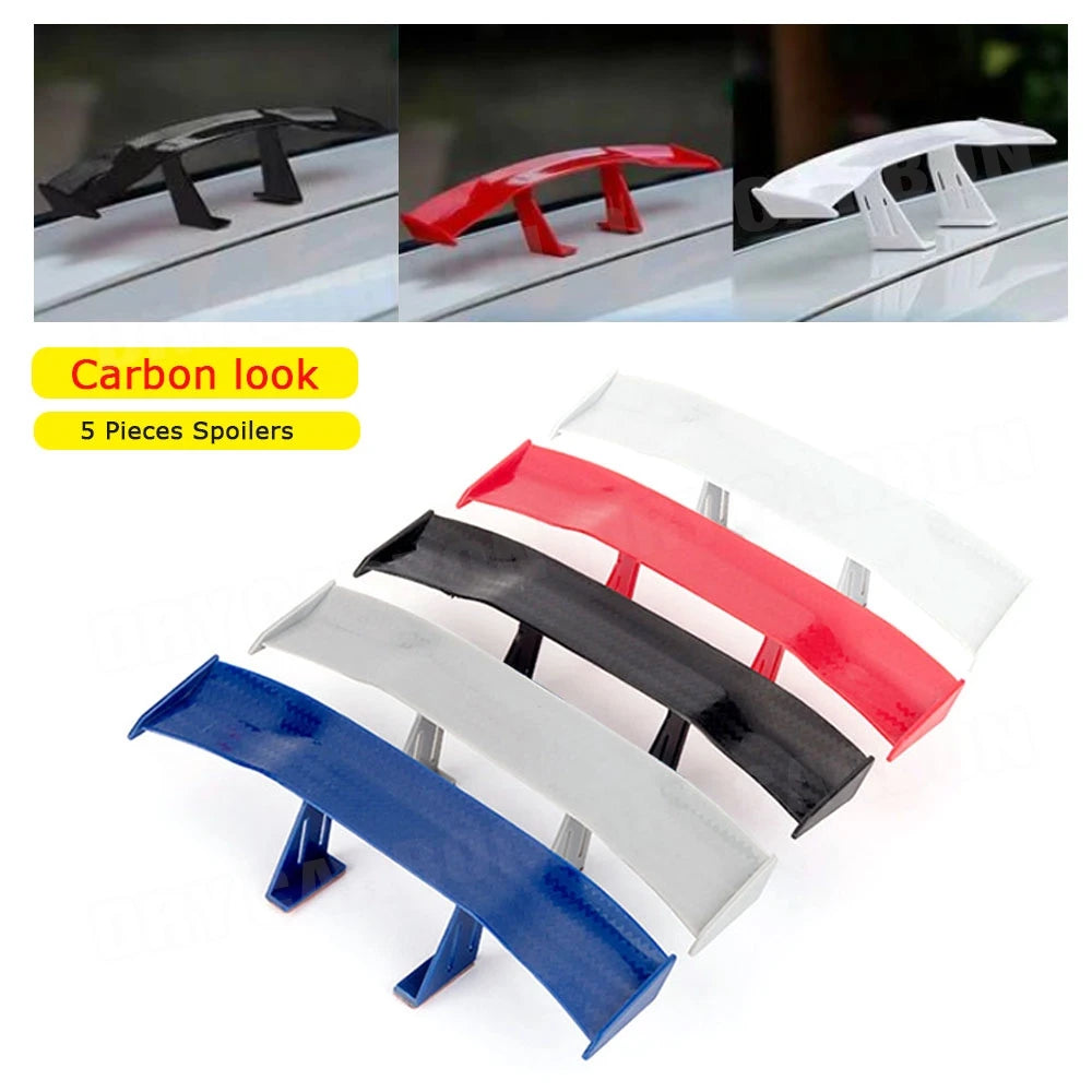 G Style Carbon Fiber Look Car Rear Spoiler Mini Wing Small Model Decoration Car Styling Black Blue Red White Grey