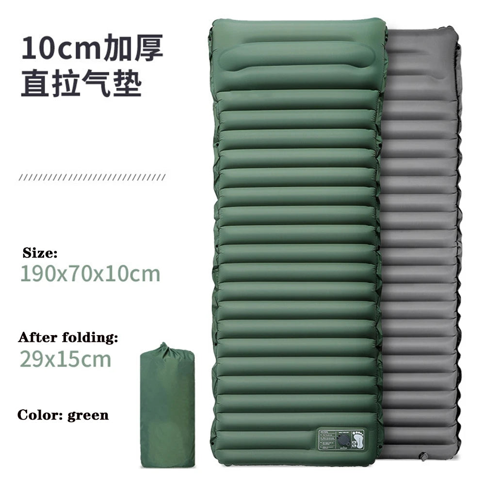 Outdoor Camping Sleeping Pad Inflatable Mattress with Pillow Ultralight Air Mat Built-in Inflator Pump Travel Hiking Camping mat