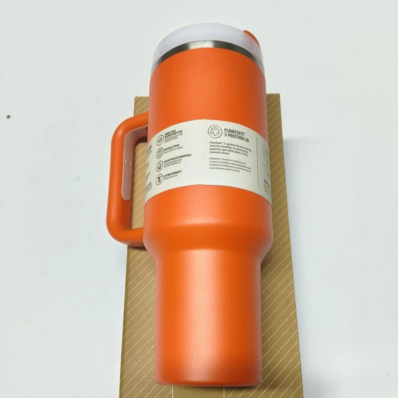 2025 Lidar com tampa de palha de aço inoxidável 30oz/40oz caneca parede dupla