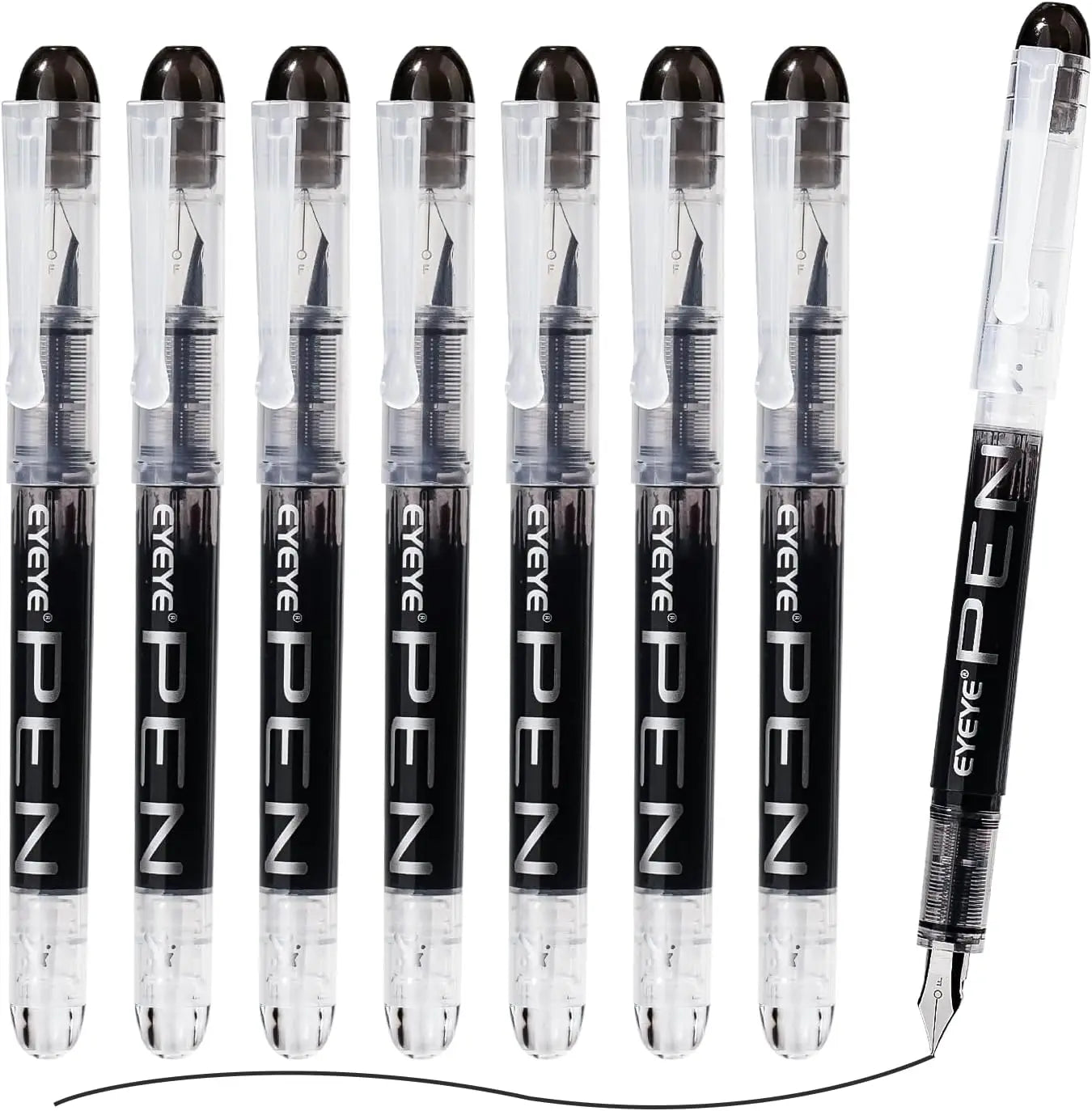 Disposable Fountain Pens, Straight Liquid Fountain Pens，for WritingQuick-Drying Ink Pen, Smooth-Writing Multicolor Art Supplies