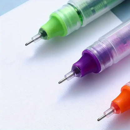 1/100pcs 0.5mm High Quality Needle Type Gel Pens Straight Liquid Ballpoint Pen Kawaii Stationery School Office Supplies Writing