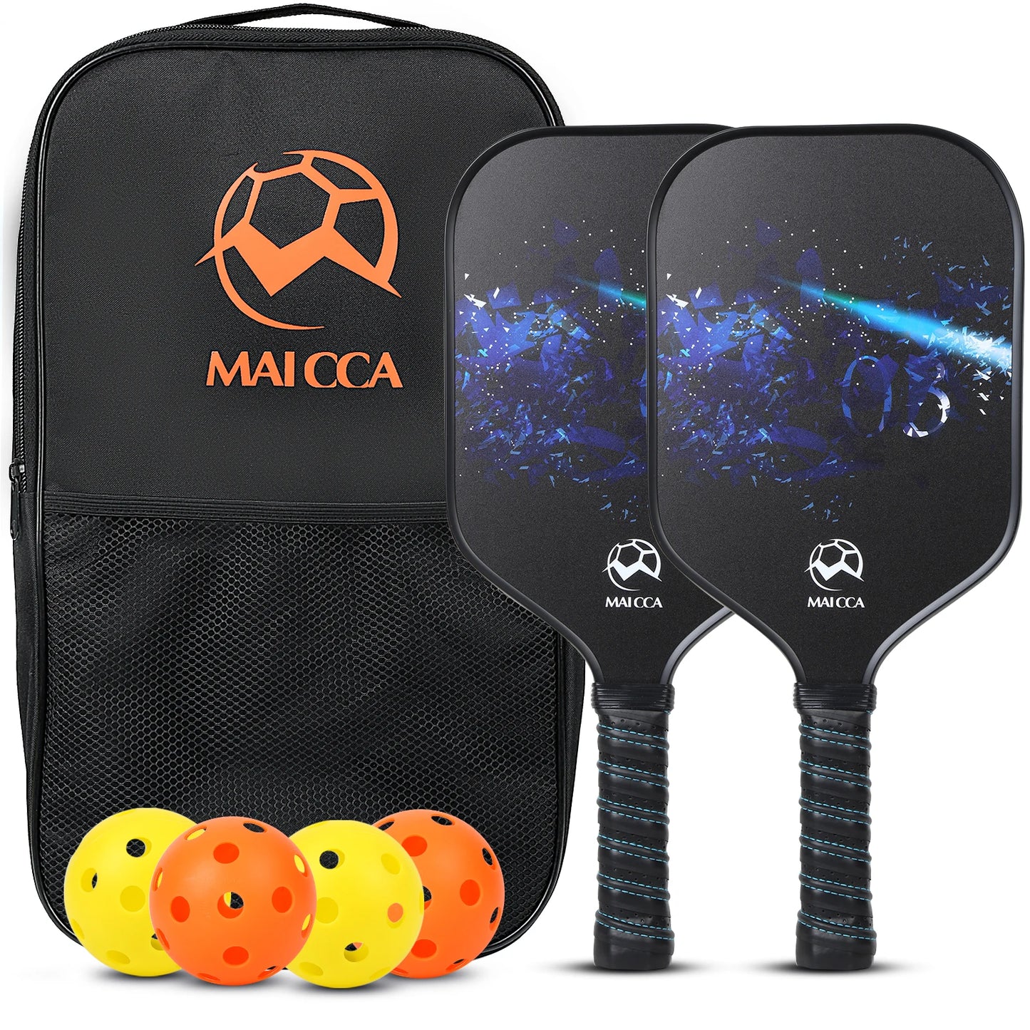 Pickleball Paddles Set Rackets Portable Racket Cover Carrying Bag Gift Kit USAPA Approved Indoor Outdoor Honeycomb Core 4 Balls