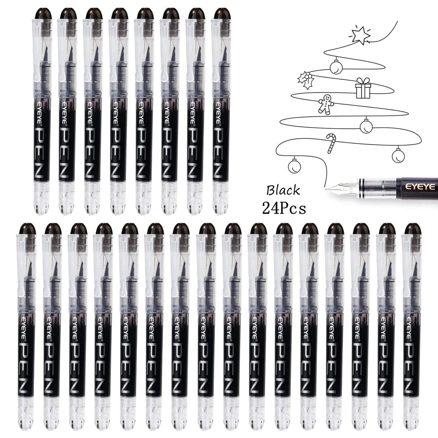 Disposable Fountain Pens, Straight Liquid Fountain Pens，for WritingQuick-Drying Ink Pen, Smooth-Writing Multicolor Art Supplies