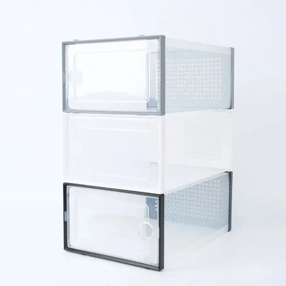 Shoe Cabinets Transparent Plastic Shoes Case Stackable Front Lid Drawer Shoes Organizer Thicken Large Moisture-Proof Storage Box