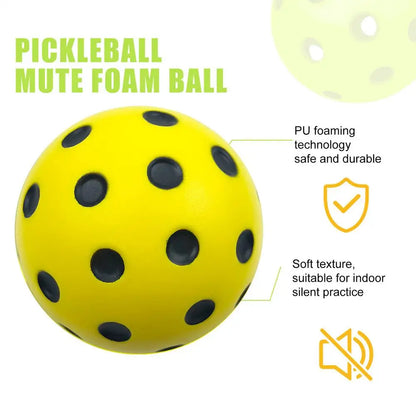 Quiet Foam Pickleballs  Silent Pickleball Ball Practice Balls With Exact Real Ball Bounce Soft PU Pickleball Ball For Indoor Use