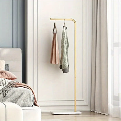 Scandinavian Modern Metal Valet Stand - Freestanding Multipurpose Suit Rack with Special Functions - Bedroom Clothing and Accessories