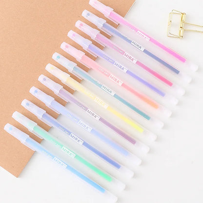 Color Gel Pen Set Kawaii Aesthetic Stationery Pretty Stationery Student Diary Pen Handbook Pen Color Markers School Supplies