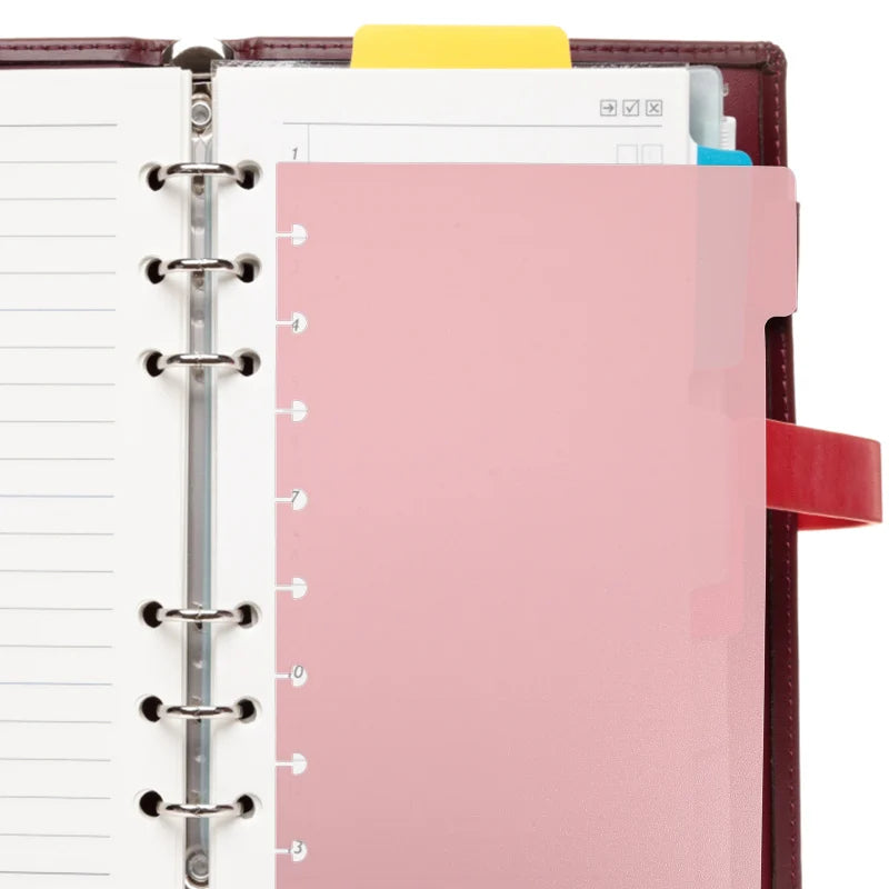 5Pcs Mushroom Hole Notebook Dividers 5.5X8.5inch Loose-Leaf Planner T Puncher Office Tab Dividers Accessory Bookmark Index Page
