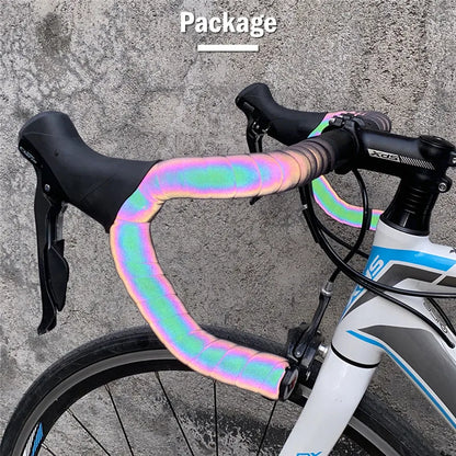 WEST BIKING Bicycle Handlebar Strap Reflective Discolor Bike Handlebar Tape Anti-slip Shock-absorption Handle Strap Cycling Part