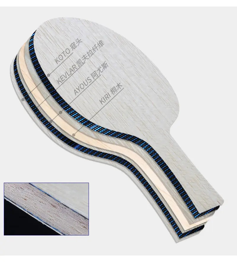 SANWEI 75 ALC Table Tennis Blade Professional 5 Wood 2 Outer ALC Carbon Ping Pong Blade with Original Packing Box