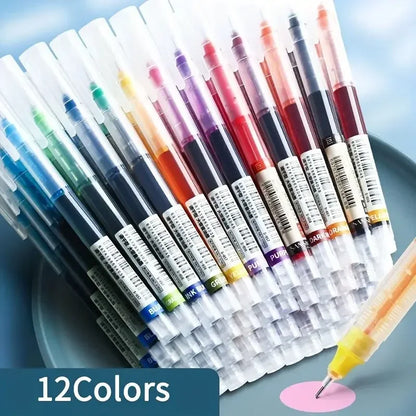 1/100pcs 0.5mm High Quality Needle Type Gel Pens Straight Liquid Ballpoint Pen Kawaii Stationery School Office Supplies Writing