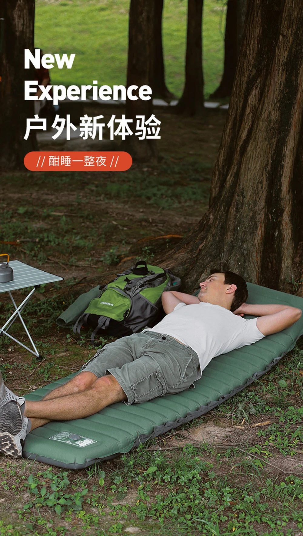 Outdoor Camping Sleeping Pad Inflatable Mattress with Pillow Ultralight Air Mat Built-in Inflator Pump Travel Hiking Camping mat