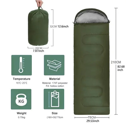 Winter Warm Camping Sleeping Bag Ultralight Waterproof Envelope Backpacking Sleeping Bags For Outdoor Traveling Hiking