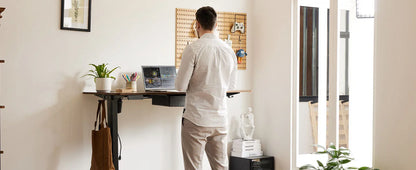 JHK Electric Standing Desk Height Adjustable 55x24 Inch Computer Desk Workstation Ergonomic Work Table for Home Office
