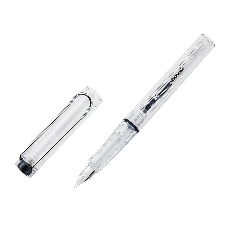 Transparent pen +10 color ink sac, pen can replace ink sac, transparent no printing style ins high appearance level correction p