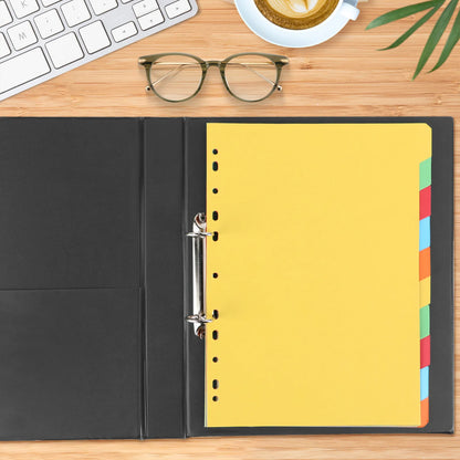 EAGLE 3 Ring Binder Dividers, A4 Size 11-Hole Punch, Write On Paper Index Divider with Tabs, for 2/3/4/11 Ring Binders Office