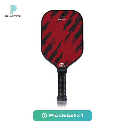 Intense Red Trace USAPA Pickleball Paddle Fiberglass Surface With High Grit & Spin Unibody Edgeless Sport Racquet Pickleball