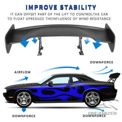Universal GT Style Rear Spoiler Wing Tail Air Dam For 99% Sedan Body Kit Decoration Racing Car Tuning Accessories