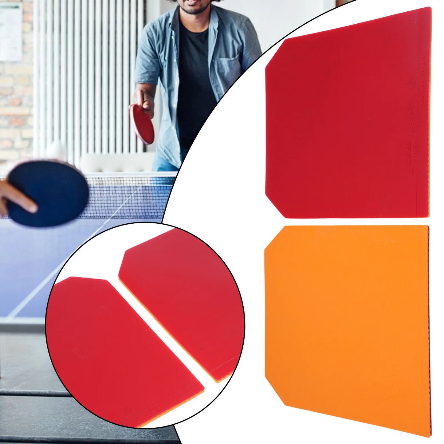 2pcs Table Tennis Racket Rubber With Sponge Professional Ping Pong Racket Rubber High Quality Table Tennis Racket Rubber