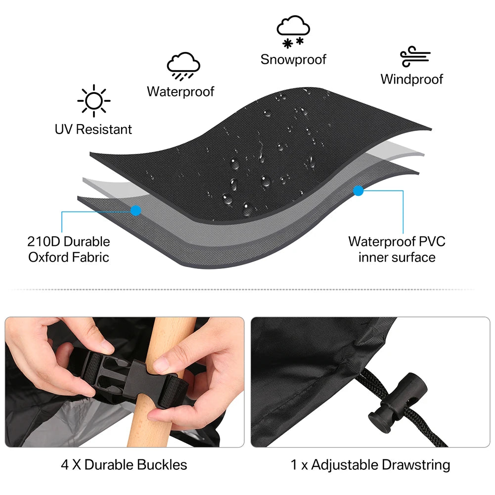 Outdoor Furniture Covers Waterproof Rain Snow Dust Wind-Proof Anti-UV Oxford Fabric For Garden Lawn Patio Table Chair Protection