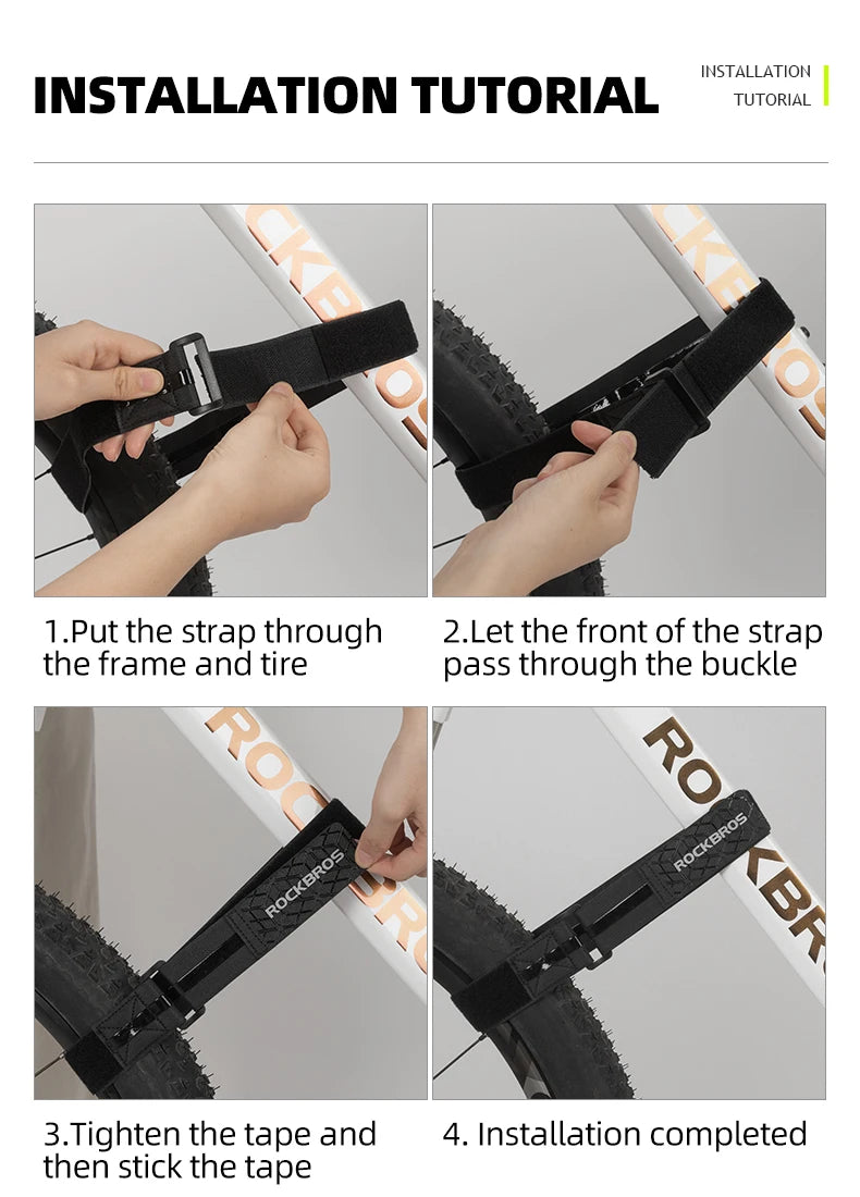 ROCKBROS Adjustable Outdoor Bundle Luggage Storage Accessory Convenient Multifunctional Strap Bicycle Velcro Anti-Slip Tie Rope