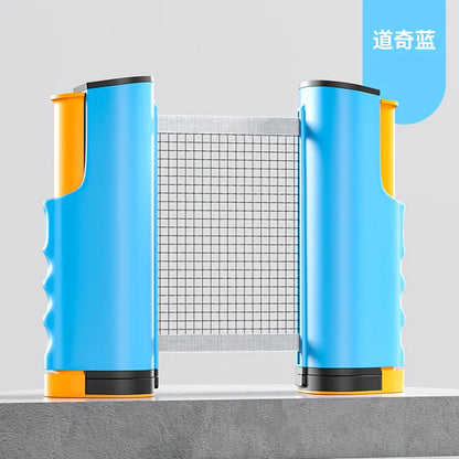 Portable Table Tennis Training Set, Includes Blue Retractable Ball Net, 2 Table Tennis Rackets, and 3 Table Tennis Balls