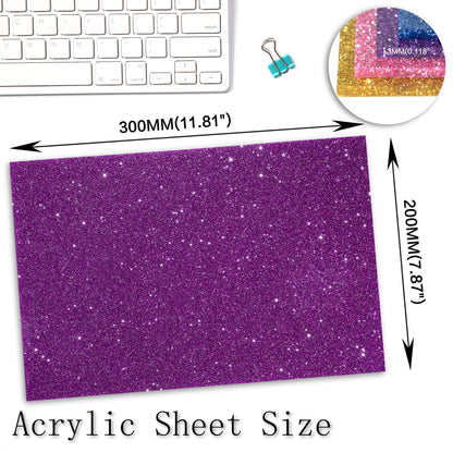 Double-sided Fine Glitter Acrylic Sheet Multi-color Available 3MM Thickness Acrylic Sheet Retail Home Decoration Plaque Material