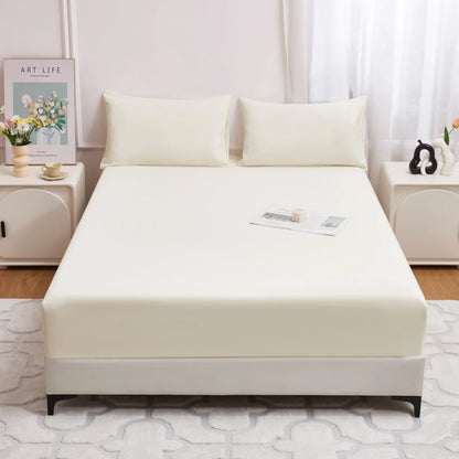 Waterproof Fitted Bed Sheet Comfortable Mattress Protector with Elastic Rubber Band Washable and Easy Care