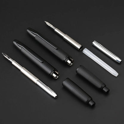 sliver Moonman A1 fountain pen Metal Press Iink pen Striped pattern EF 0.4MM Nibs writing gift pens for students office supplies