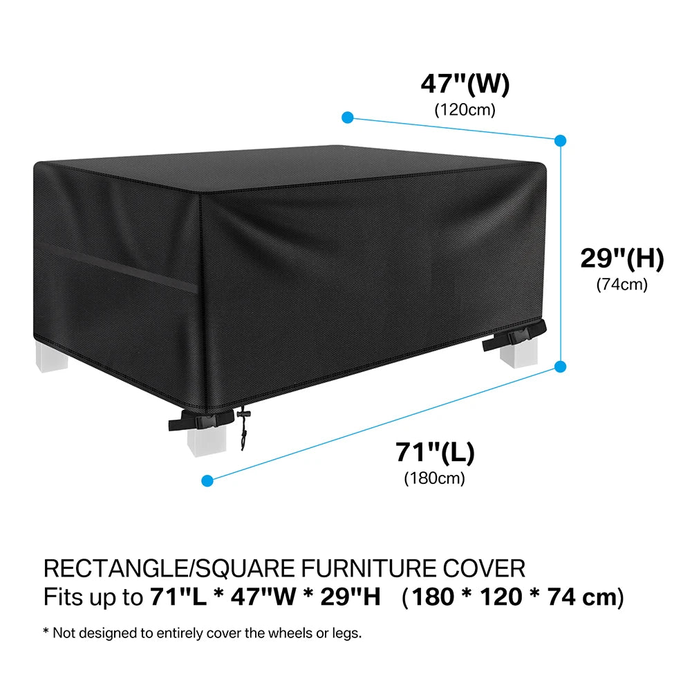 Outdoor Furniture Covers Waterproof Rain Snow Dust Wind-Proof Anti-UV Oxford Fabric For Garden Lawn Patio Table Chair Protection