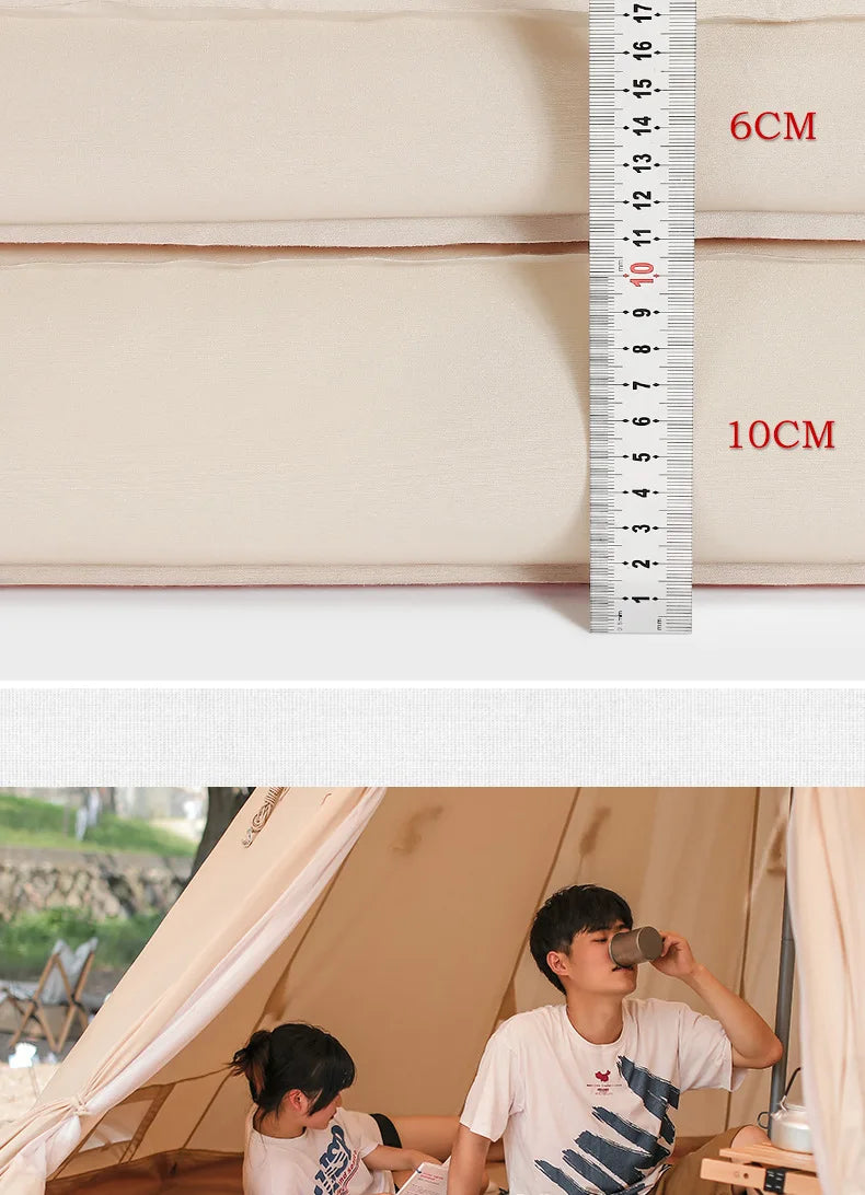 Lohascamping double Self-inflating Mattress 10cm Compact Folding Camping Mat Sleeping Bed Pad 1-2 Person floor tent Air Mat