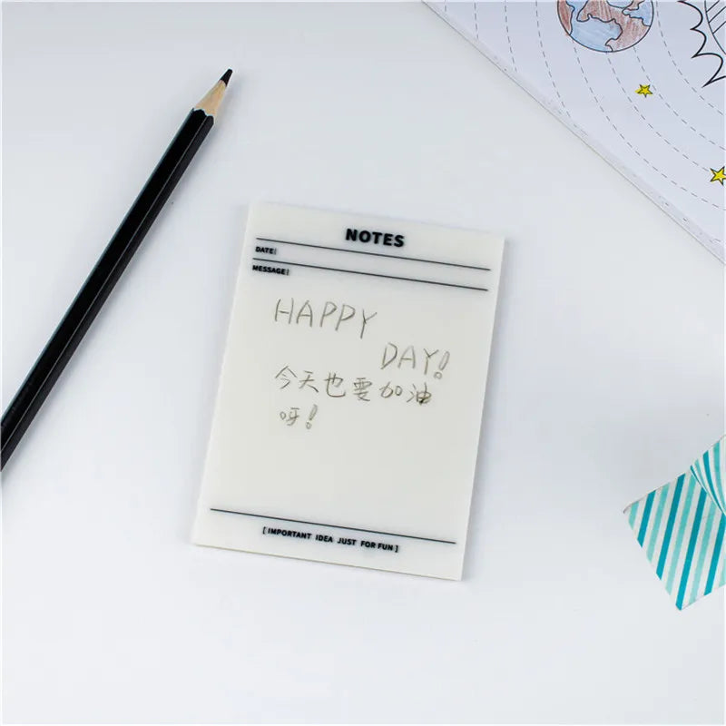 50 Sheets Transparent Waterproof Sticky Note Pads Notepads for School Stationery Office Supplies