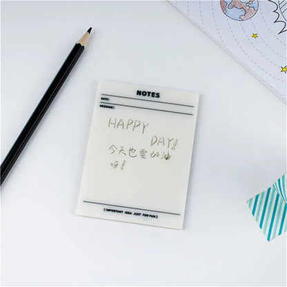 50 Sheets Transparent Waterproof Sticky Note Pads Notepads for School Stationery Office Supplies