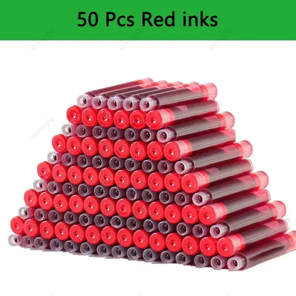 53Pcs Fountain Pen Replaceable Ink Set Black/Blue/Red ink EF School Pens Office Supplies Stationery for Writing Calligraphy Pen