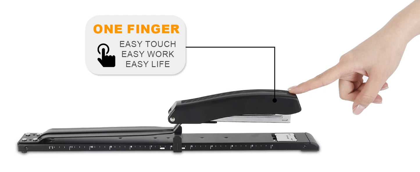 Eagle LONG-ARM Stapler With Built-in Ruler & Adjustable Paper Guide, Rotatable anvil, school and office binding supplies