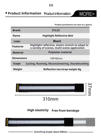 ENLEE Bicycle Trouser Straps Road Bike Night Riding Reflective Gaiters Outdoor Hiking Night Running Trouser Leg Straps