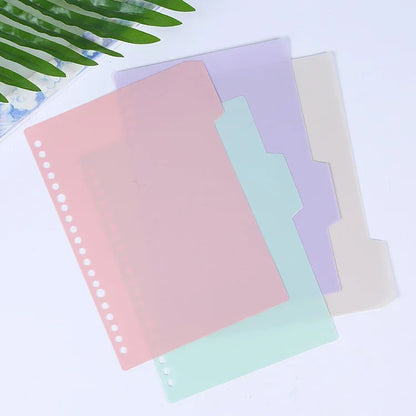 4Pcs/set B5 A5 A6 Binder Index Dividers Index Page for Loose-leaf Notebook Scrapbook Stationery Bookmark School Office Supplies