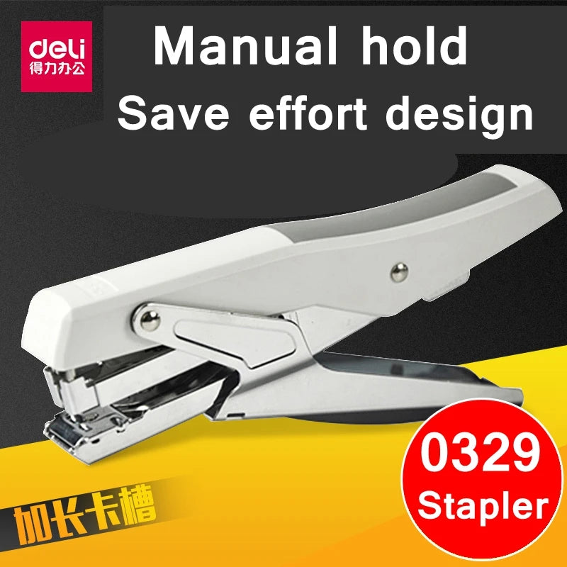 Deli 0329 Manual Plier Stapler Hand Hold Type Efforts Saving 20 Sheets 80g  Metal Stapler