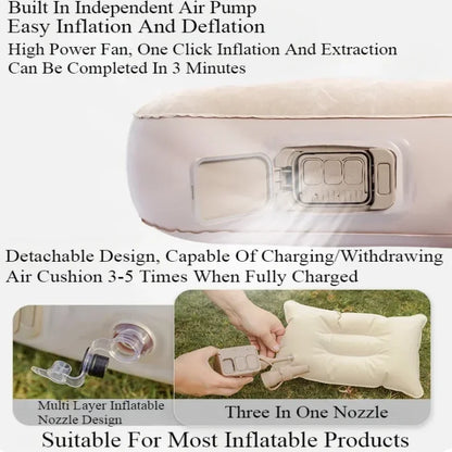 MOUNTAINHIKER Outdoor Inflatable Seating Mat Interior Air Mattress Mats Luxury Built-in Pump Thicken PVC Sleeping Bed Furniture