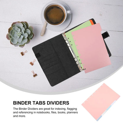 5Pcs Mushroom Hole Notebook Dividers 5.5X8.5inch Loose-Leaf Planner T Puncher Office Tab Dividers Accessory Bookmark Index Page