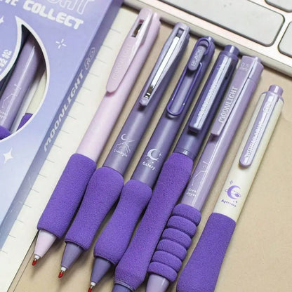 6pcs/set 0.5mm Retractable Gel Pen, Kawaii Stationary, Cute Pens, Black Gel Pens, Aesthetic Pens, School Supplies