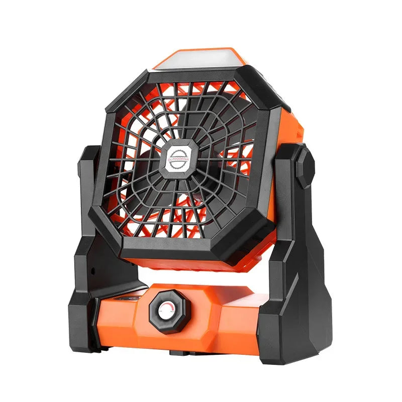 2024 New Portable Electric Fan With Led Light Tent Car Camping Hook&USB&Solar Charging For Hiking Fishing Picnic Emergency