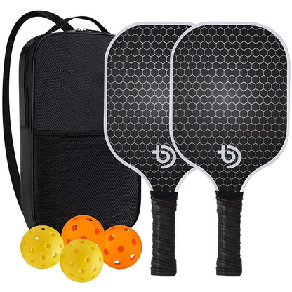 Pickleball Paddles Set Rackets Portable Racket Cover Carrying Bag Gift Kit USAPA Approved Indoor Outdoor Honeycomb Core 4 Balls
