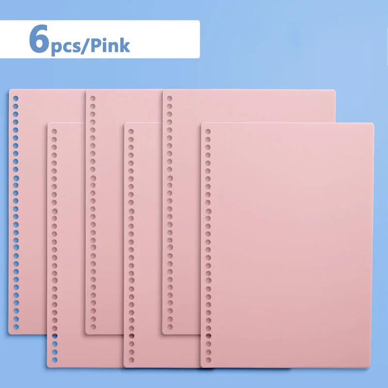6 Sheets A4 B5 A5 30/26/20 Holes Transparent PP Loose-leaf Cover Index Divider Separator Notebook Accessory Stationery Useful