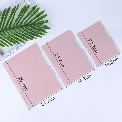 4Pcs/set B5 A5 A6 Binder Index Dividers Index Page for Loose-leaf Notebook Scrapbook Stationery Bookmark School Office Supplies